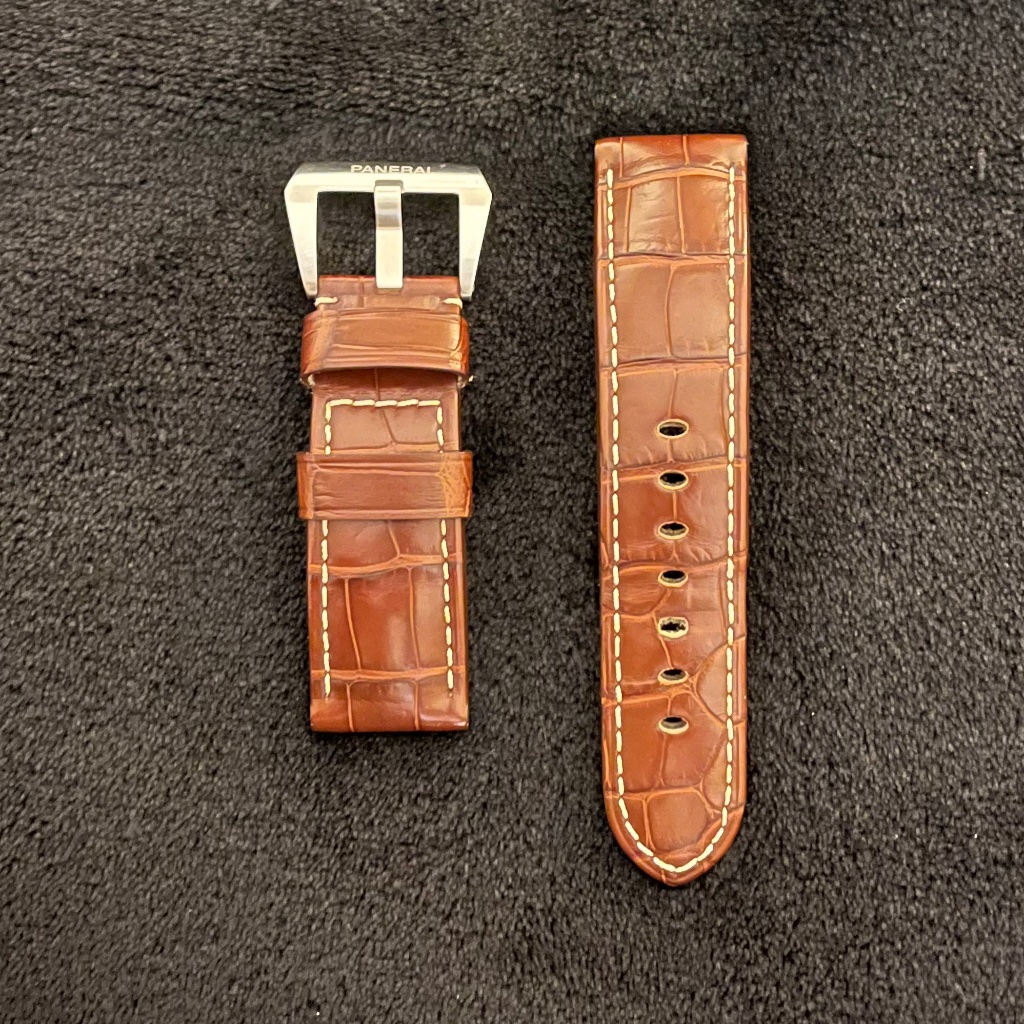 Officine Panerai Brown Alligator Watch Band W/Buckle